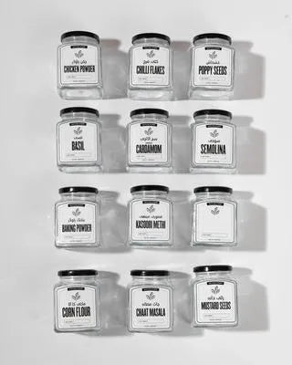 Stylish Wooden Spices Jar Set - 6 Pcs for Enhanced Kitchen Organization