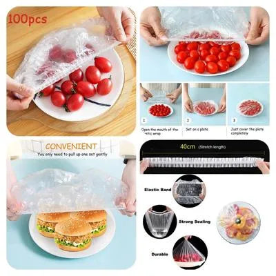100 Pcs Food Cover Polythene Covers
