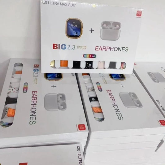 I20 Ultra Max suit Smart Watch 10 in 1 box 2.3inch large screen with 7 strips smartwatch With Airpords2 (random color)I20 Ultra Max suit Smart Watch 10 in 1 box 2.3inch large screen with 7 strips smartwatch With Airpords2 (random color)