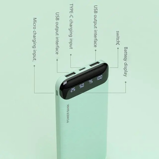 Portable Power Bank 20000mAh – High Capacity with LED Display & Fast Charging Support