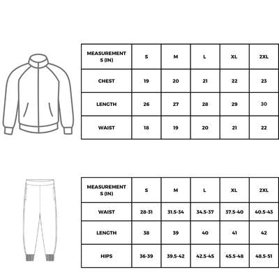 Men's Fleece Printed Zipper Track Suit - 2 Pc - Stylish Grey Activewear