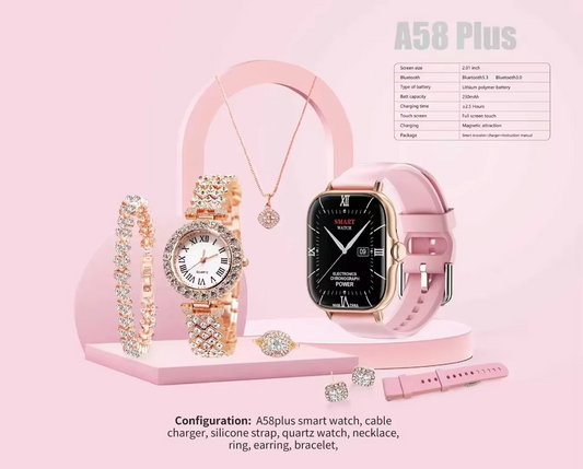 A58 Plus 6 in 1 - Smartwatch For Women | Best Quality Smart Watch For Girls