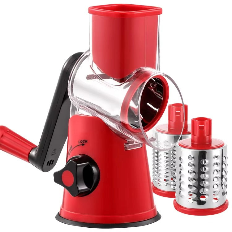 TableTop Drum Grater – Manual Vegetable Cutter, Slicer & Grater | Multi-Functional 3-in-1 Kitchen Gadget for Effortless Food Prep (Random color)