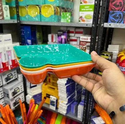 French-Fries And Dumpling 04 Pcs Plates Set, With Sauce Dish