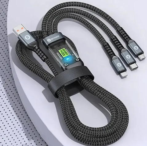 Fast Charging 3-in-1 USB Cable – Multi Charging Cable with Type-C, Micro USB & Lightning Connectors