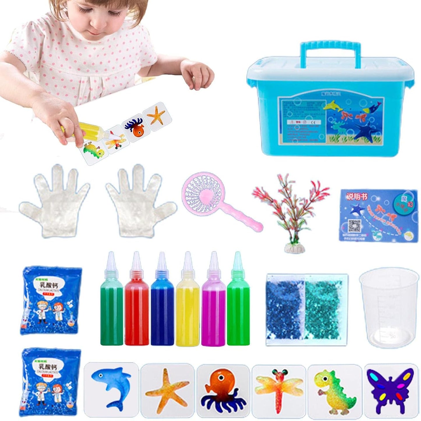 Magic Water Toy Kit - Shape Mold Handmade Water Elves Toy, Marine Life Creature Toys for Kids