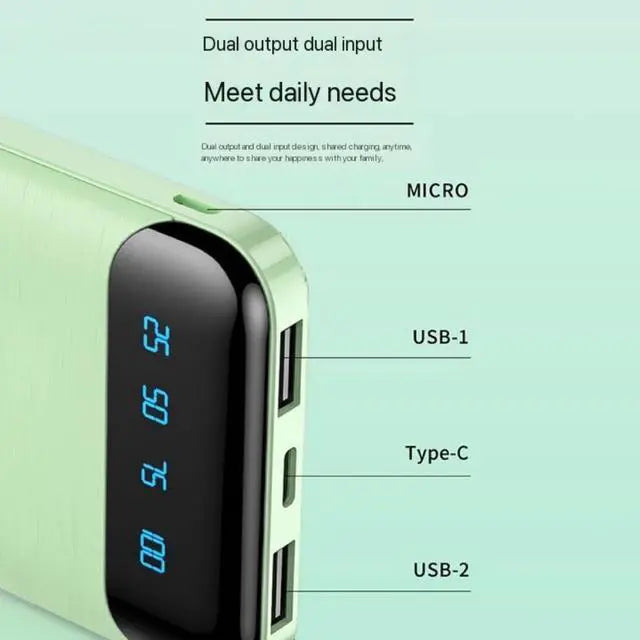 Portable Power Bank 20000mAh – High Capacity with LED Display & Fast Charging Support