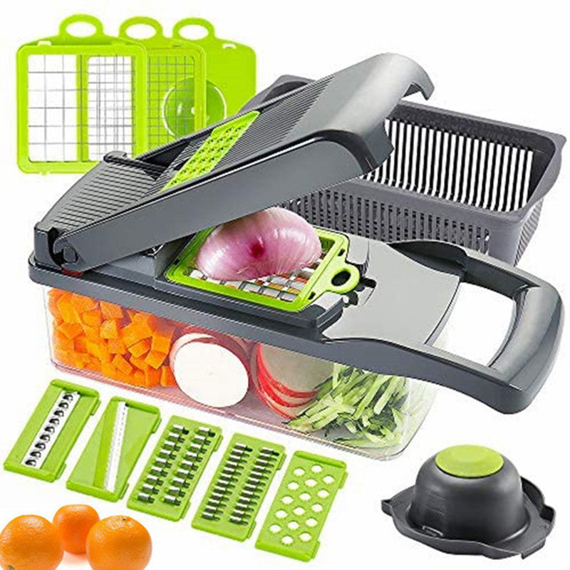 16 in 1 Multifunctional Vegetable Slicer Cutter Shredders Slicer With Basket