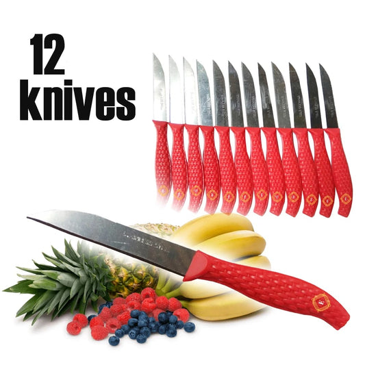12Pcs Mini Stainless Steel Knife Set – Compact 14.5cm Carbon Steel Knives