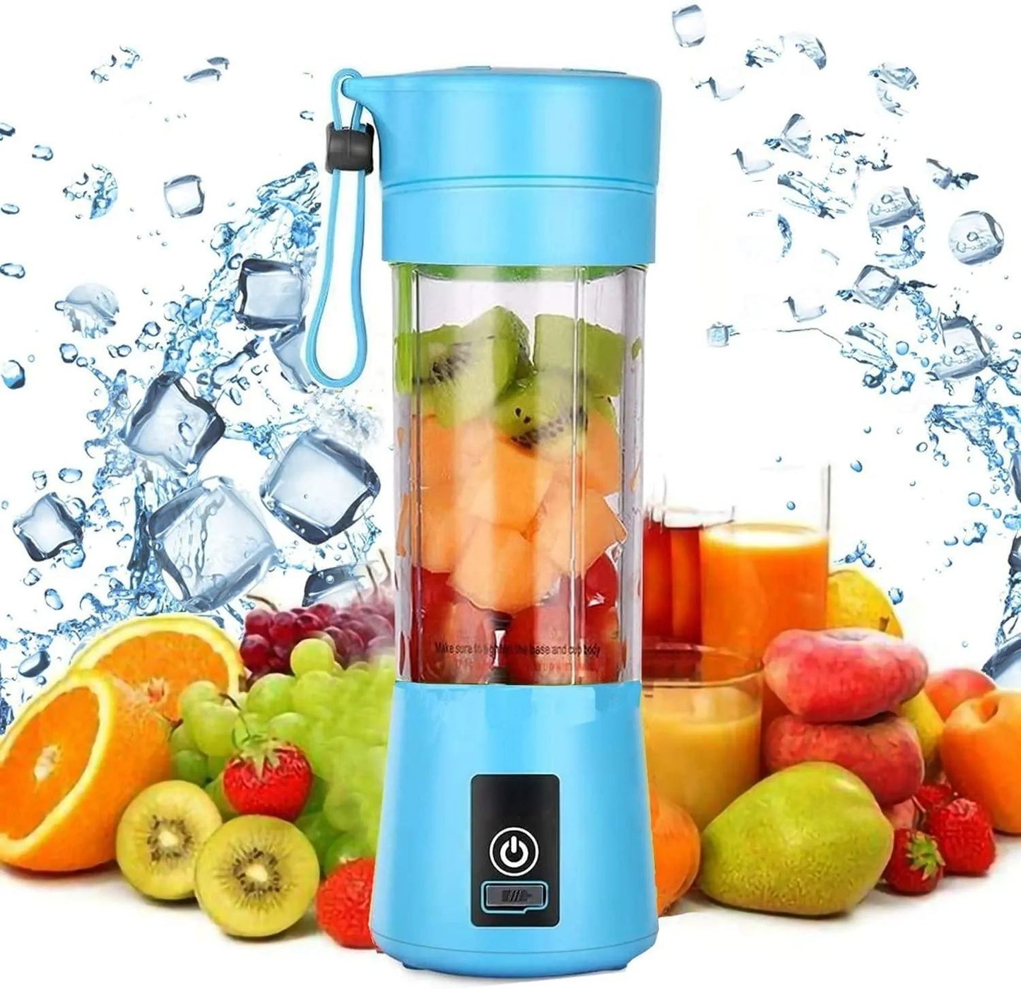 Rechargeable Portable Mini Juicer Blender – 6 Blades, 380ml Outdoor Juicing Cup