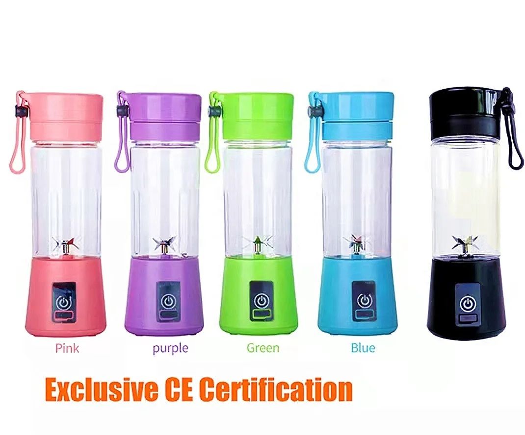 Rechargeable Portable Mini Juicer Blender – 6 Blades, 380ml Outdoor Juicing Cup