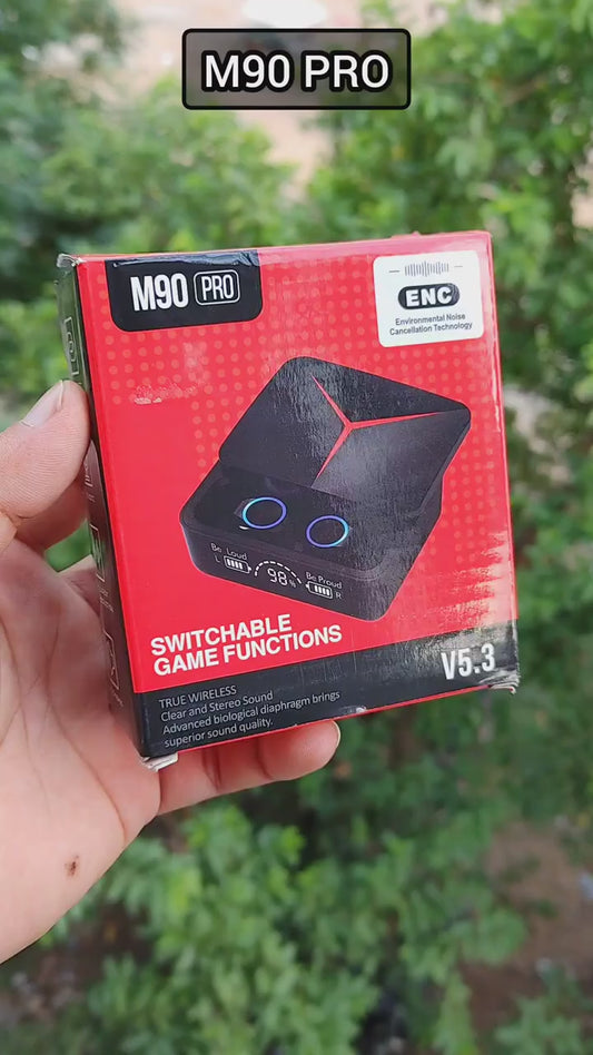M90 Pro Gaming Earbuds – Bluetooth 5.3 Wireless Earphones with ENC Noise Reduction