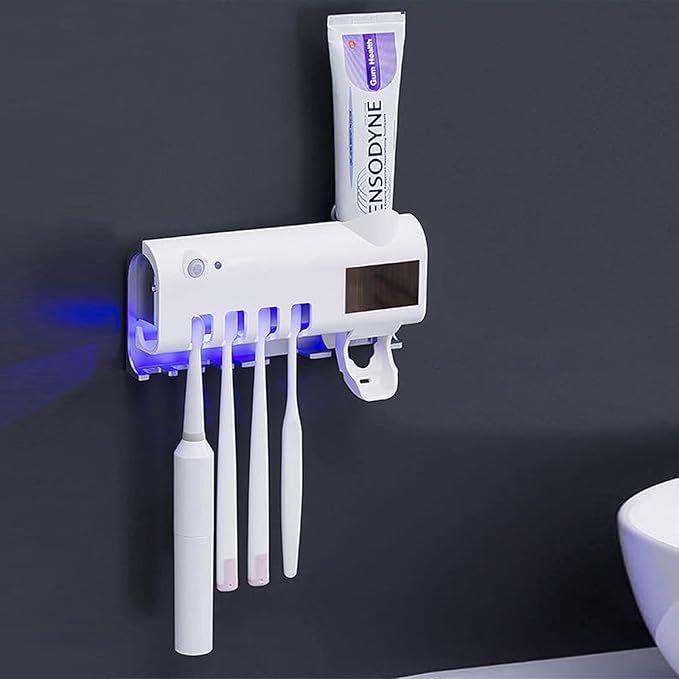 Smart UV Toothbrush Holder and Toothpaste Dispenser