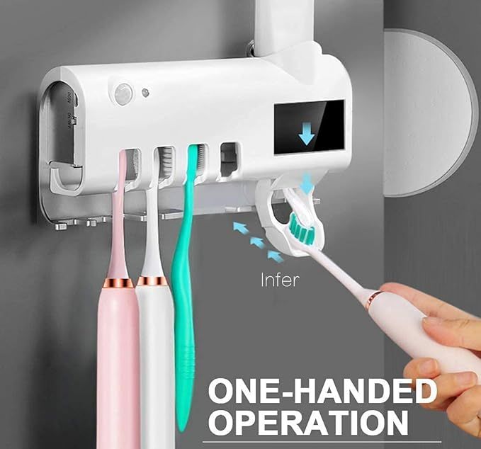 Smart UV Toothbrush Holder and Toothpaste Dispenser